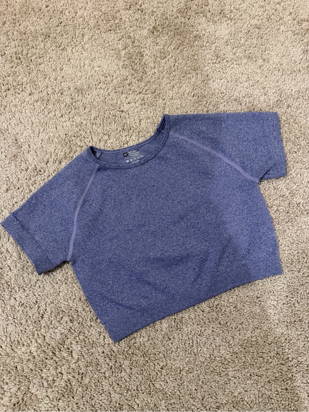 Seamless Crop Top, Medium (Heather Purple)!